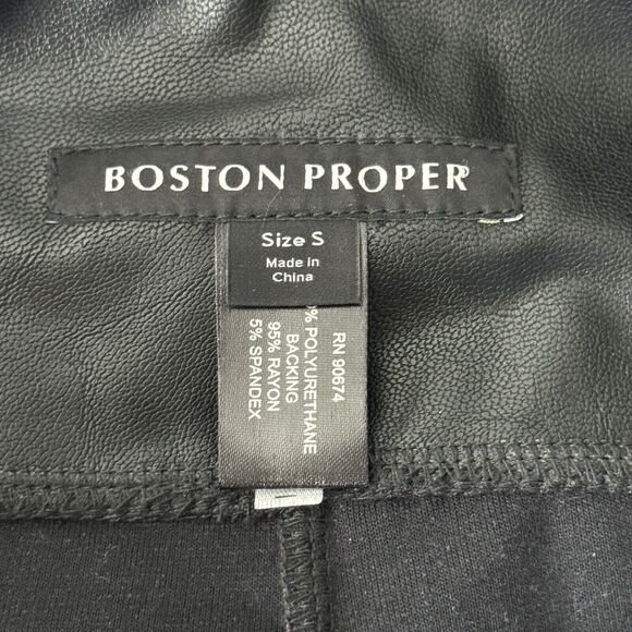 Boston Proper Pants Women‎ Small Black Skinny Faux Leather Legging Rocker Edgy - Picture 7 of 10